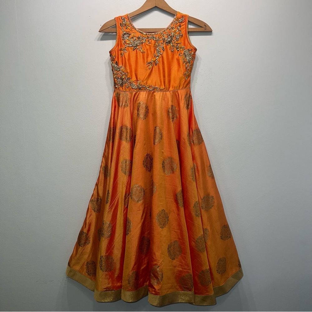 Traditional Indian Party Dress  Size 65cm Orange Gold